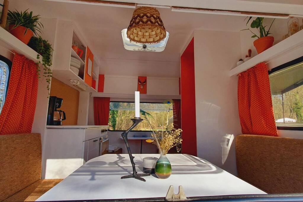Small Retro Caravan * Leek